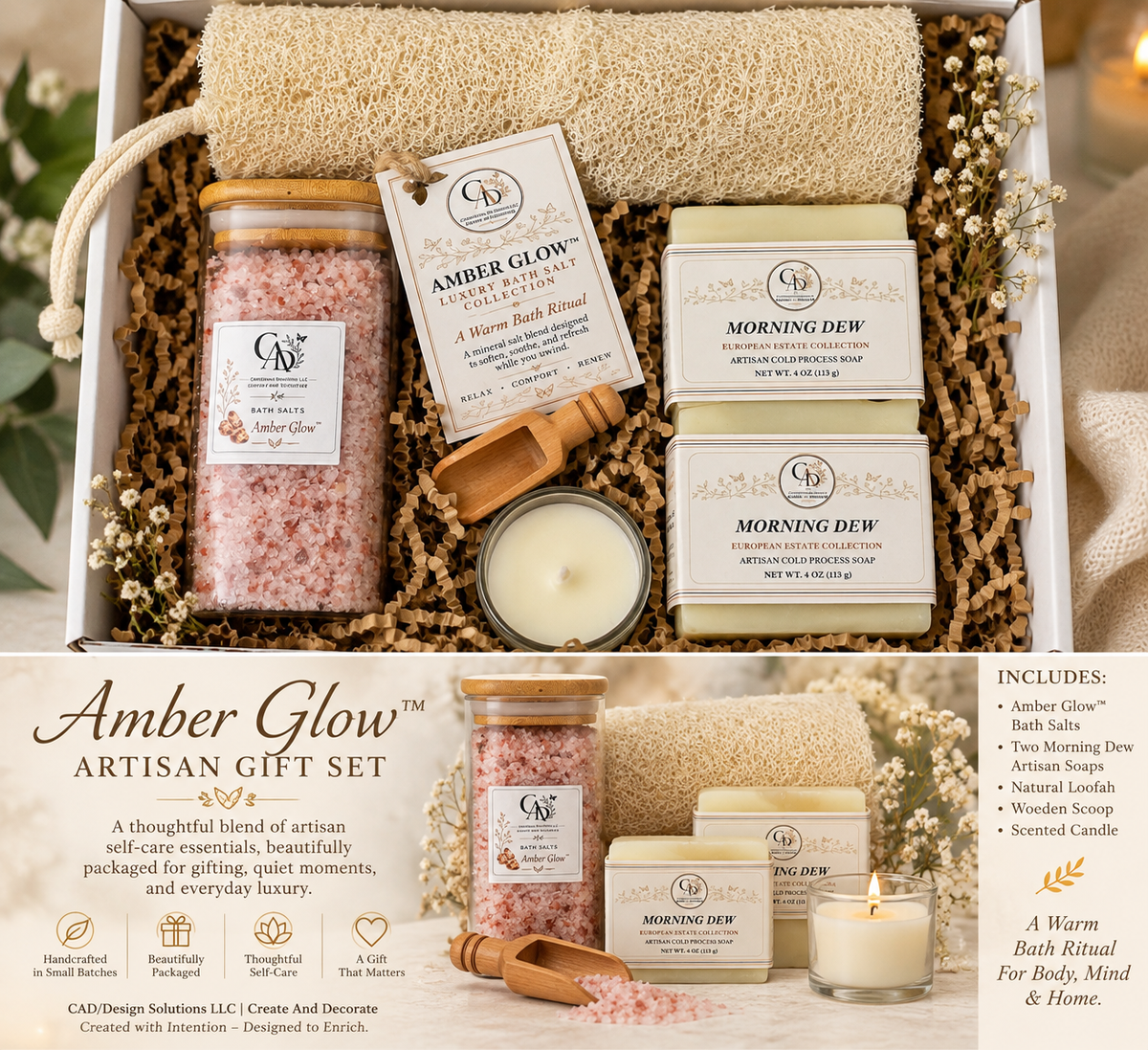 Amber Glow™ Luxury Bath Salt Gift Set
